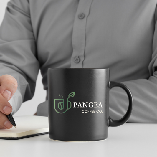 Pangea Coffee Ceramic Mug | Premium 12oz Stoneware · Dishwasher Safe