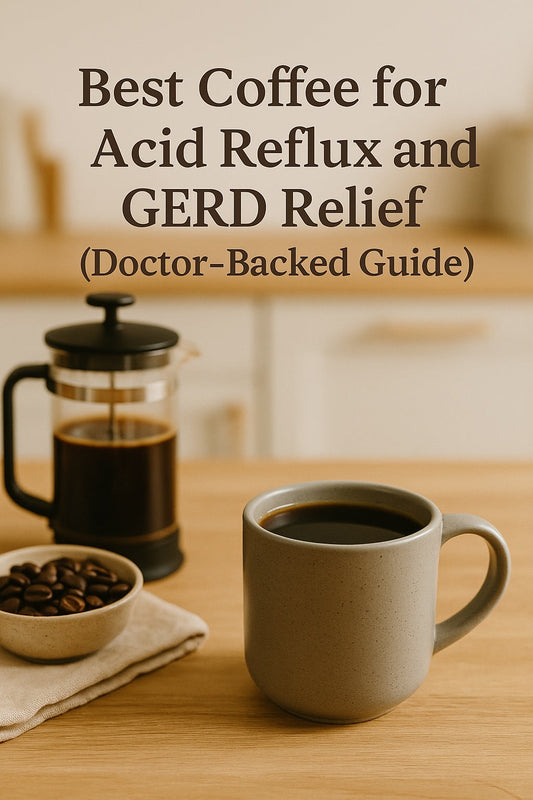 Low-acid coffee for acid reflux and GERD relief in a warm, comforting setting