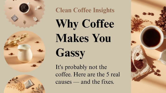 Coffee cup with cream pitcher and sweetener packet — why coffee makes you gassy