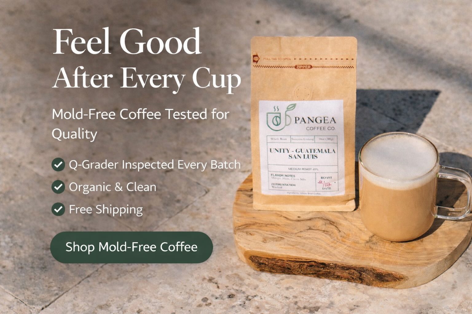 Feel Good After Every Cup — Mold-Free Coffee Q-Grader Inspected Organic Allergen-Free | Pangea