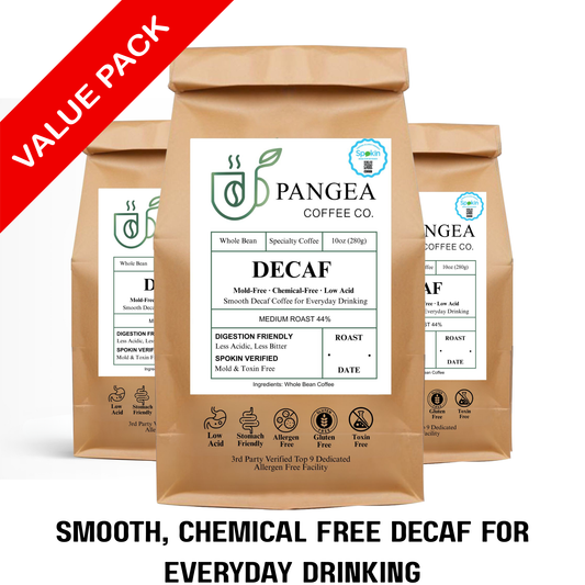 Pangea Decaf 3-Pack — Chemical-Free Low Acid Sugarcane Decaf Bundle
