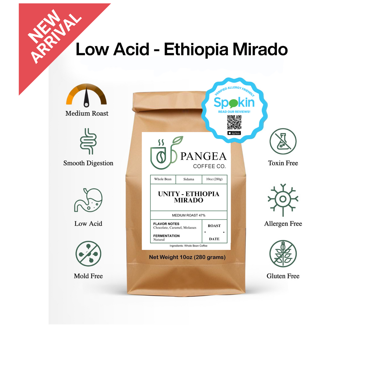 Unity – Ethiopia Mirado | Medium Roast · Chocolate & Caramel · Low Acid Coffee