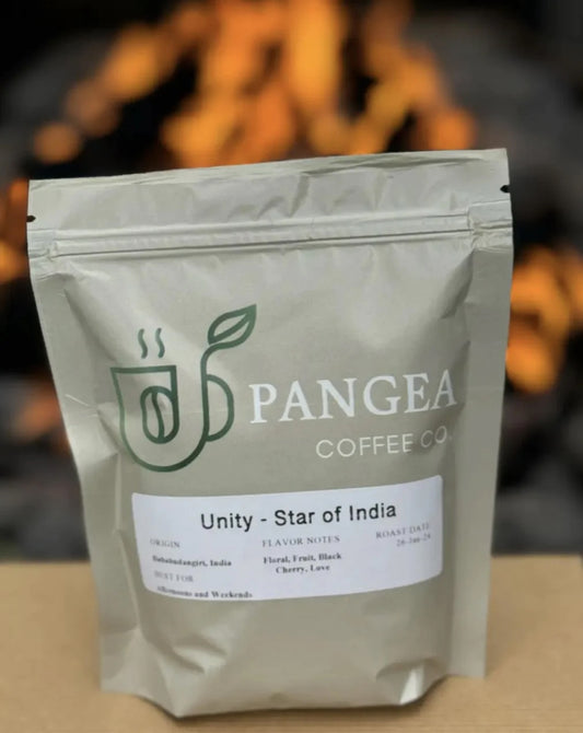 A rare single-origin from India’s Bababudangiri region. Unity – Star of India is a low-acid light roast with floral, fruity, and black cherry notes.
