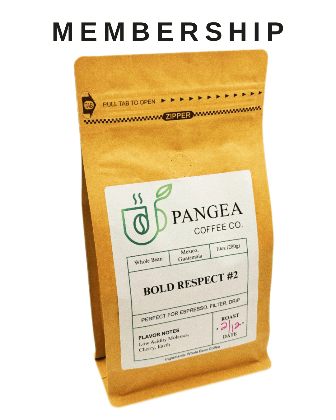 Coffee subscription variety showing dark medium light roasts - Pangea Coffee Membership for discovering favorite low acid coffee