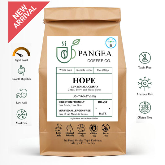 Hope Guatemala Geisha low acid light roast coffee bag – SPOKIN verified allergen free